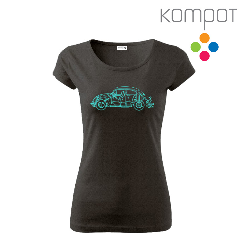 Dámské tričko, výstiřh :: BEETLE, tmavý melír