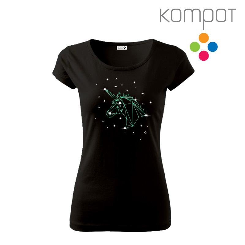 Dámské tričko, výstiřh :: UNICORN, černé