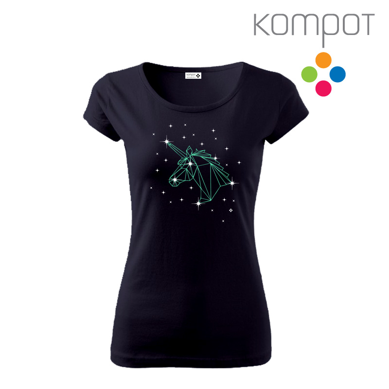 Dámské tričko, výstiřh :: UNICORN, modré