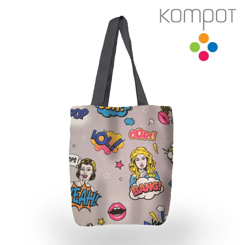 Taška 126 :: Komiks šedý, hlavy - zapínání na ZIP