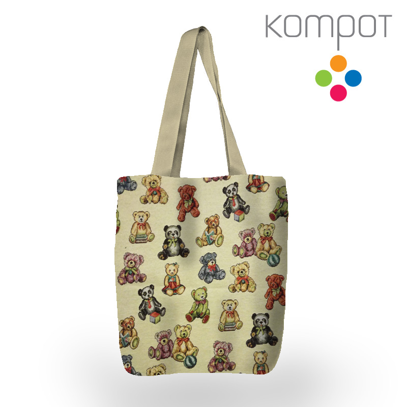 Taška 077 :: Medvídci na béžové - zapínání na ZIP