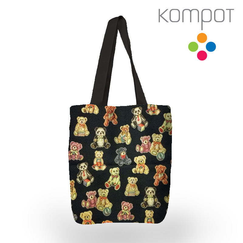 Taška 079 :: Medvídci na černé - zapínání na ZIP