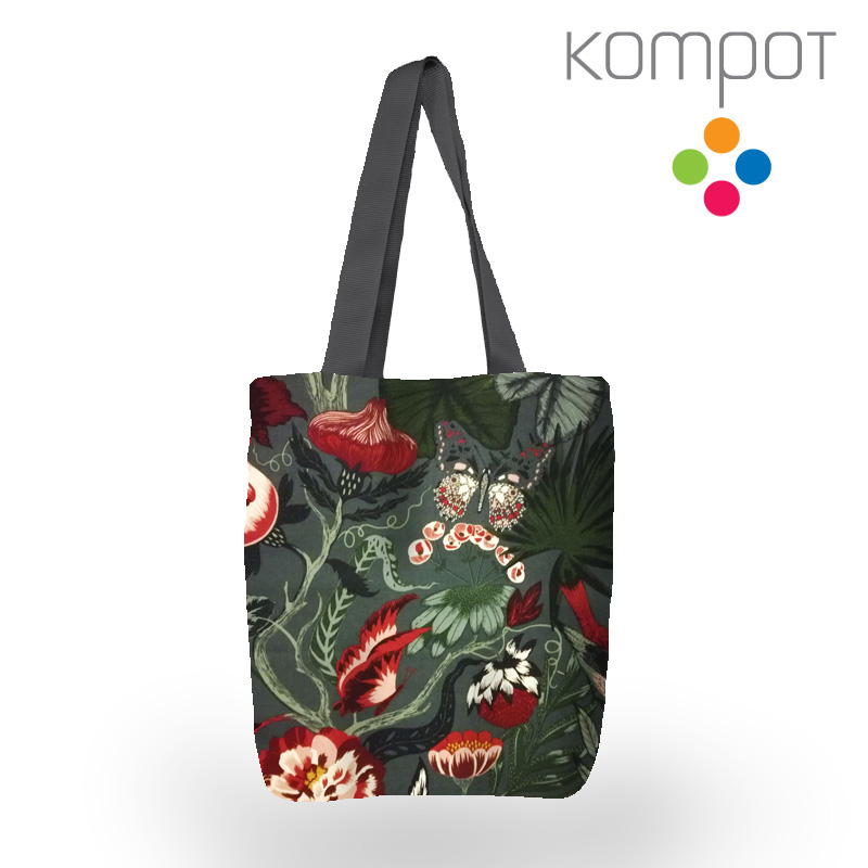 Taška 085 :: Šedé květy - zapínání na ZIP