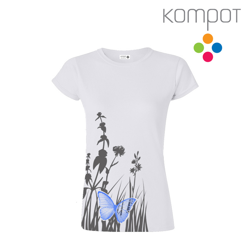 Dámské tričko :: MOTÝLEK, bílé