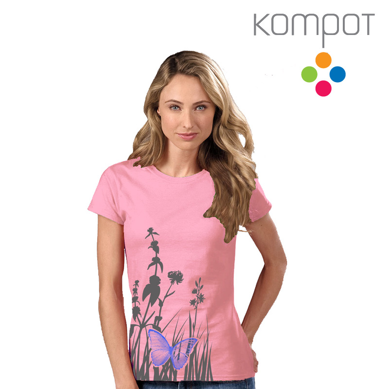 Dámské tričko :: MOTÝLEK, růžové - DOPRODEJ