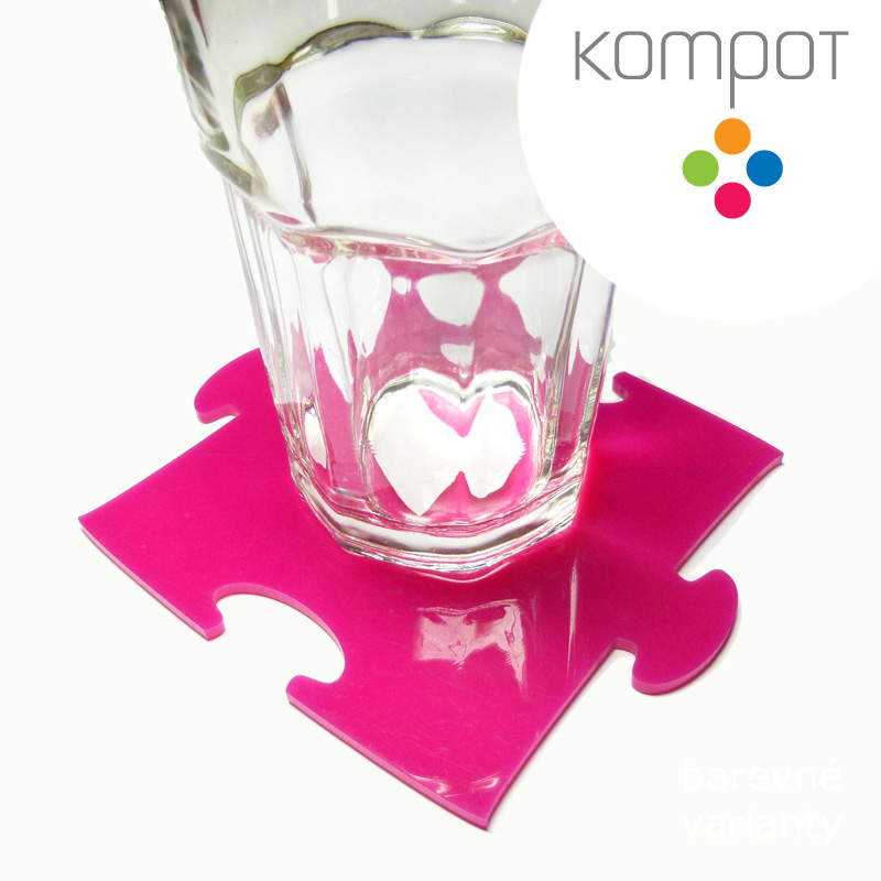 Podtácek PUZZLE :: růžový - 1 ks