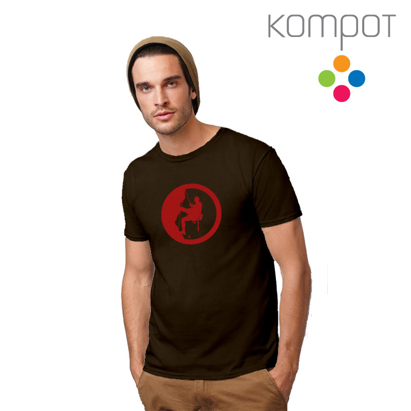 Pánské tričko :: HOROLEZEC, hnědé