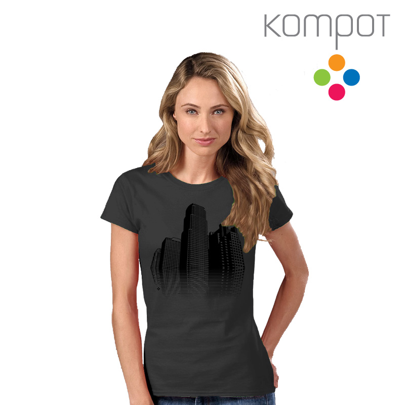 Dámské tričko :: MĚSTO, šedé