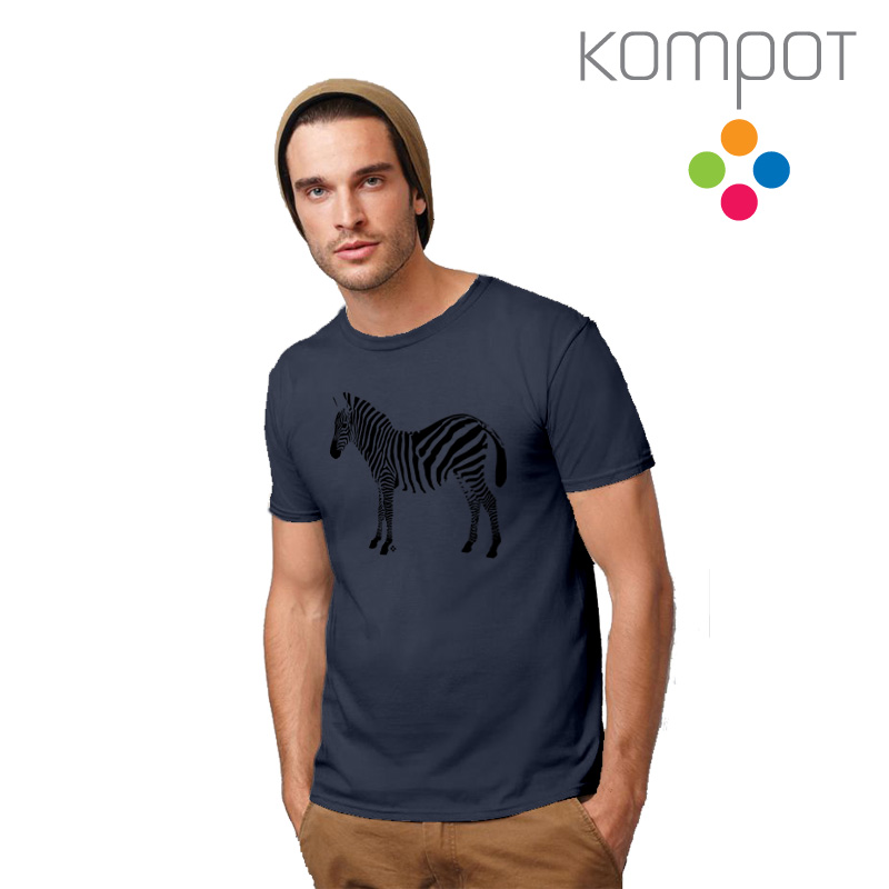 Pánské tričko :: ZEBRA, ocelová