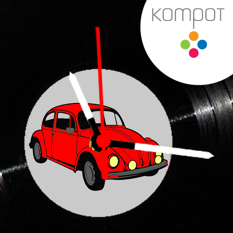 Vinylové hodiny BROUK :: červený