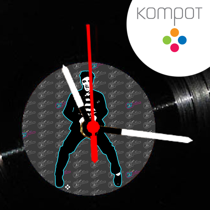 Vinylové hodiny ELVIS :: šedý