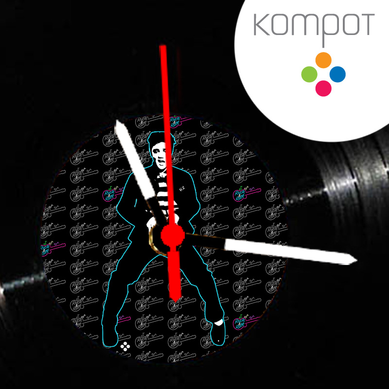 Vinylové hodiny ELVIS :: černý