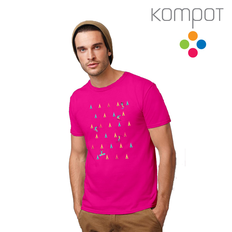 Pánské tričko :: FREERIDE, růžové