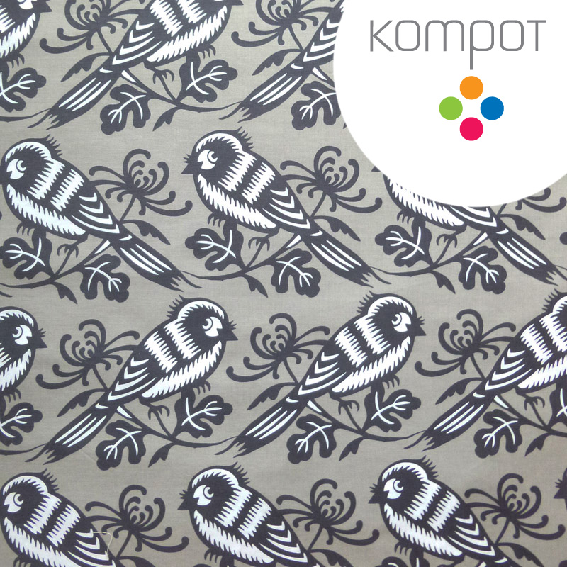 Taška 046 :: Šedí ptáčci - zapínání na ZIP