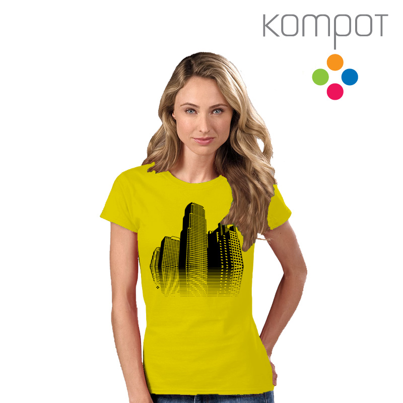 Dámské tričko :: MĚSTO, žluté - DOPRODEJ