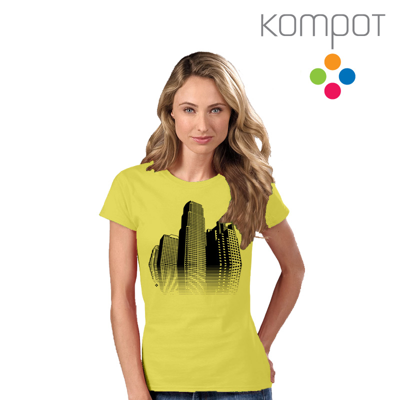 Dámské tričko :: MĚSTO, vanilkové