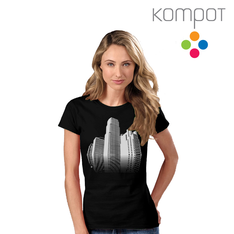 Dámské tričko :: MĚSTO, černé - DOPRODEJ