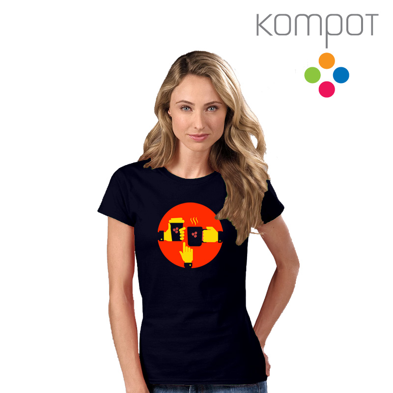 Dámské tričko :: KAFÍČKA, tmavě modrá