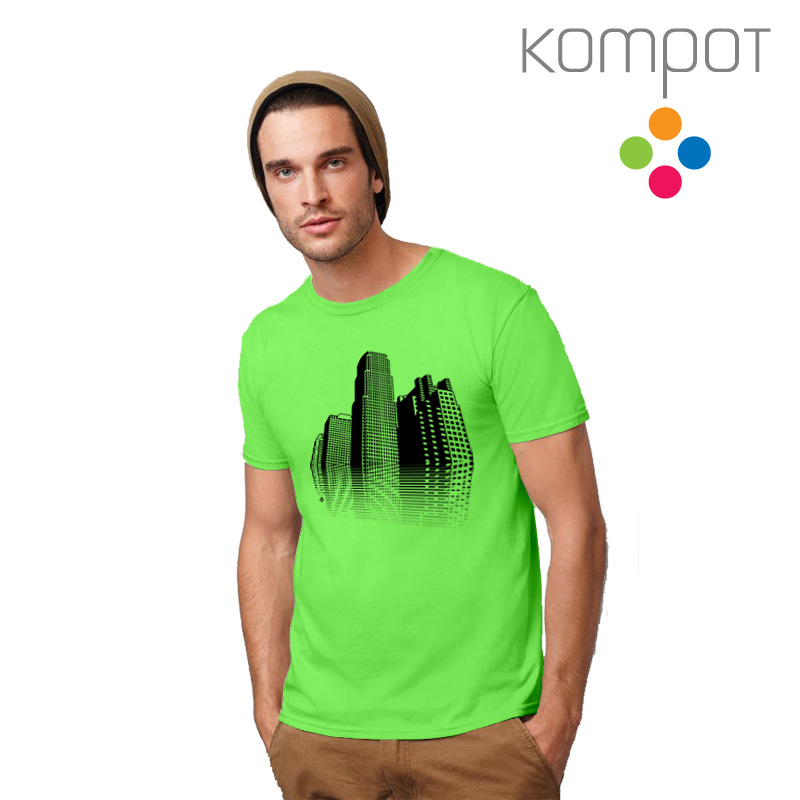 Pánské tričko :: MĚSTO, pistáciové - DOPRODEJ