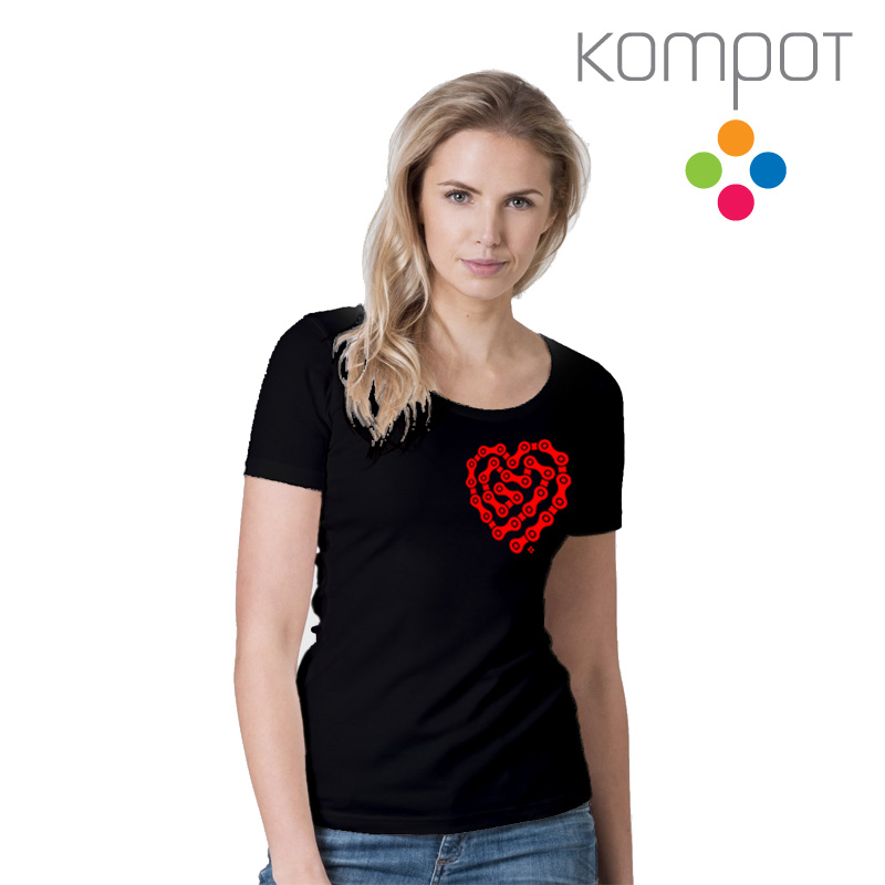 Dámské tričko, výstiřh :: CYKLOSRDCE, černé