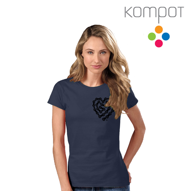 Dámské tričko :: CYKLOSRDCE, ocelové