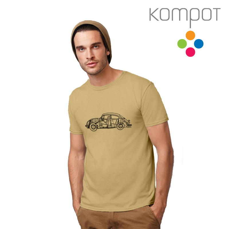 Pánské tričko :: BEETLE, béžové