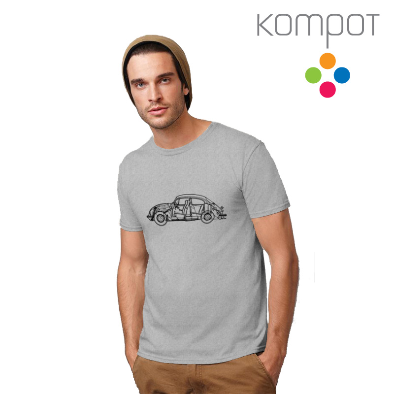 Pánské tričko :: BEETLE, světlý melír