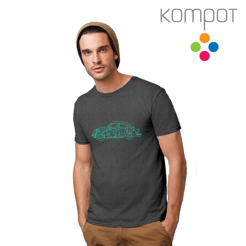 Pánské tričko :: BEETLE, tamvý melír