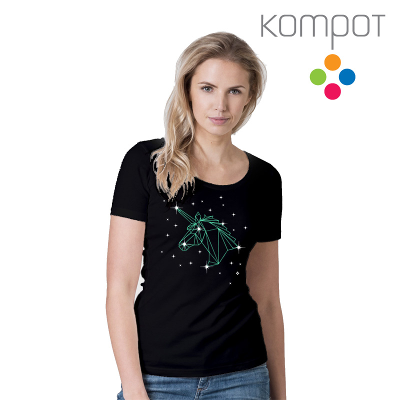 Dámské tričko, výstiřh :: UNICORN, černé