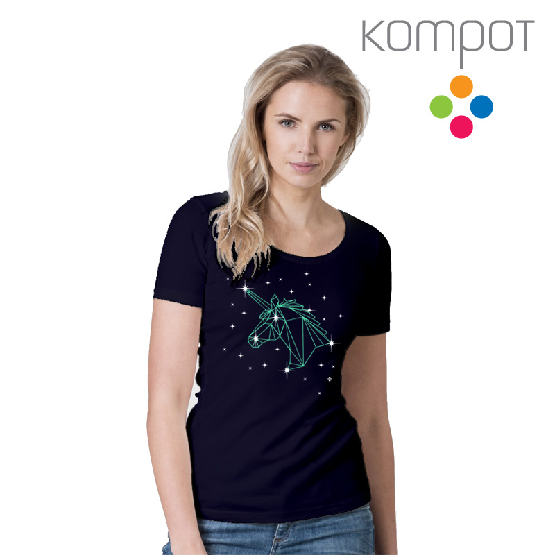 Dámské tričko, výstiřh :: UNICORN, modré