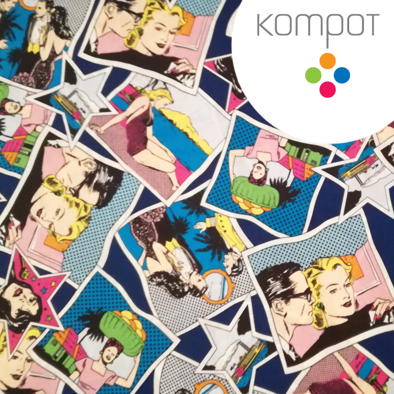 Taška 082 :: Komiks, modrý - zapínání na ZIP