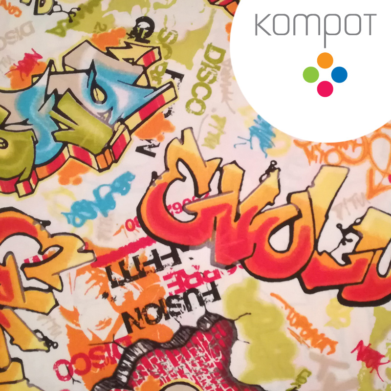 Taška 128 :: Graffiti oranžové - zapínání na ZIP