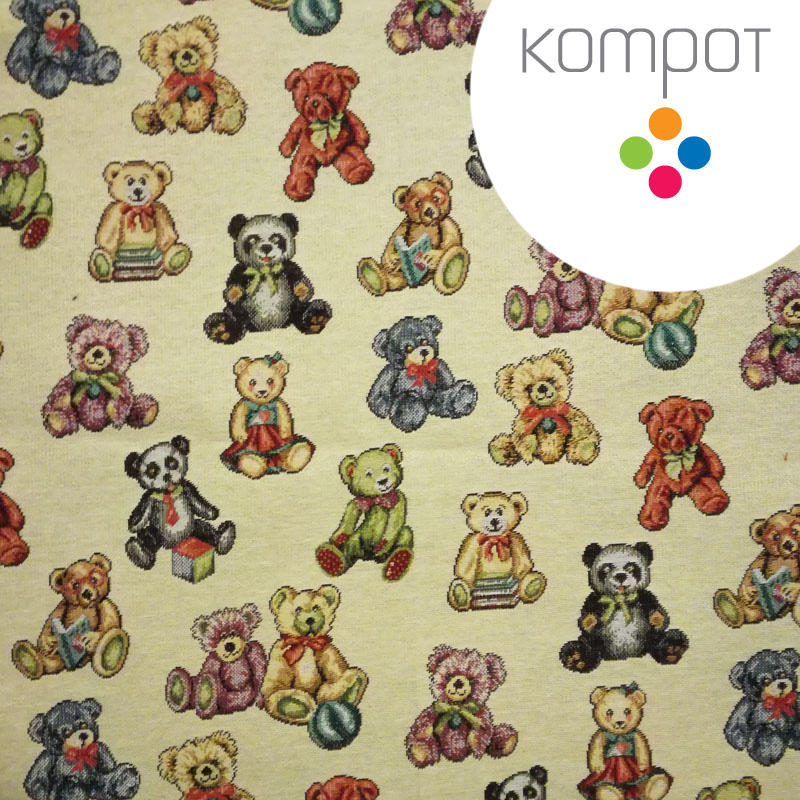 Taška 077 :: Medvídci na béžové - zapínání na ZIP