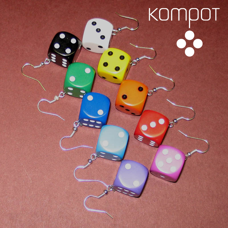 Hrací kostky, větší :: černé neprůhledné (chir. ocel)